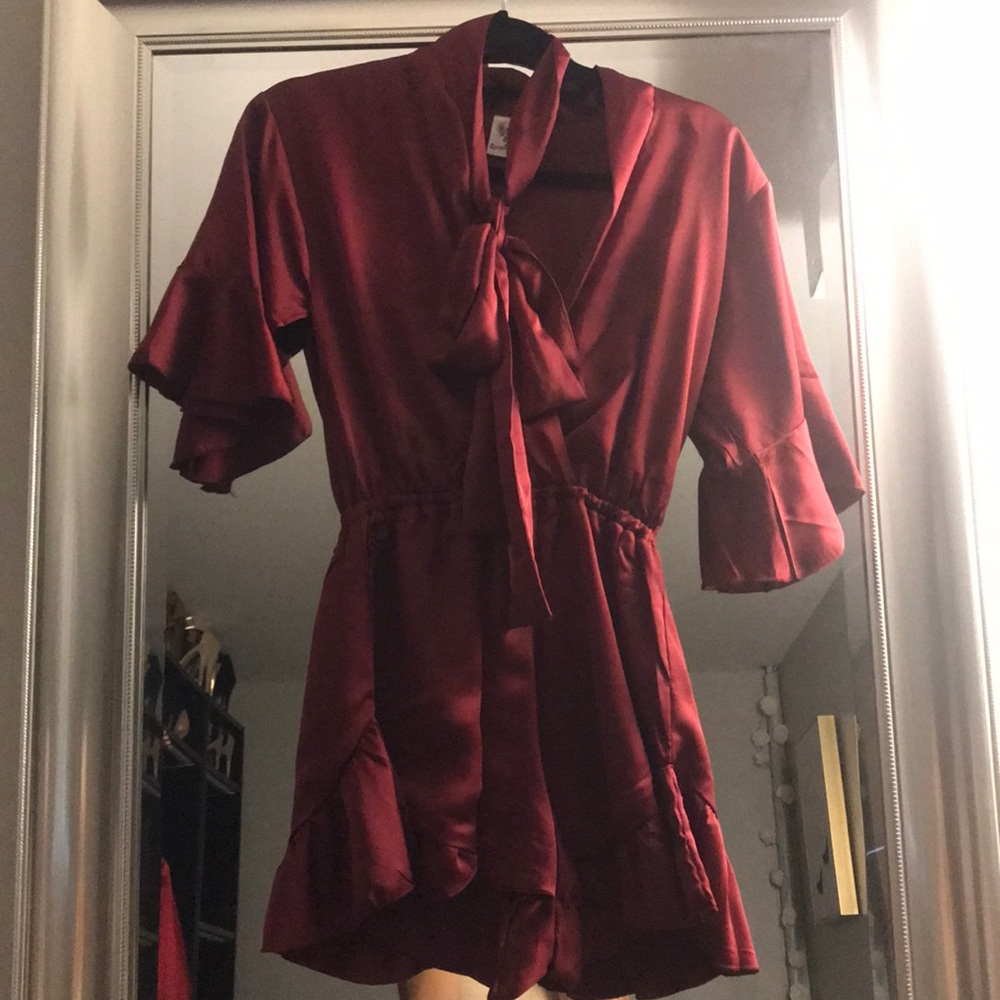 LONG SLEEVE SILK ROMPER WORN ONCE